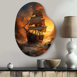 Pirate Boat Plunderers Legacy - Asymmetric Metal Wall Art