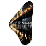 Pittsburgh Beautiful Cityscape At Night - Asymmetric Metal Wall Art