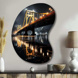 Pittsburgh Beautiful Cityscape At Night - Asymmetric Metal Wall Art