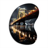 Pittsburgh Beautiful Cityscape At Night - Asymmetric Metal Wall Art