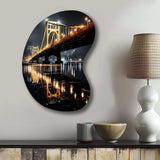 Pittsburgh Beautiful Cityscape At Night - Asymmetric Metal Wall Art