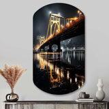 Pittsburgh Beautiful Cityscape At Night - Asymmetric Metal Wall Art