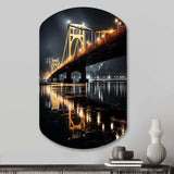 Pittsburgh Beautiful Cityscape At Night - Asymmetric Metal Wall Art