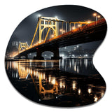 Pittsburgh Beautiful Cityscape At Night - Asymmetric Metal Wall Art