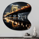 Pittsburgh Beautiful Cityscape At Night - Asymmetric Metal Wall Art