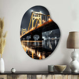 Pittsburgh Beautiful Cityscape At Night - Asymmetric Metal Wall Art