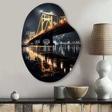 Pittsburgh Beautiful Cityscape At Night - Asymmetric Metal Wall Art