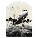 Abstracted Plane Flight Path - Asymmetric Metal Wall Art