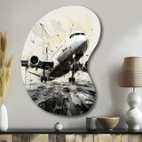 Abstracted Plane Flight Path - Asymmetric Metal Wall Art