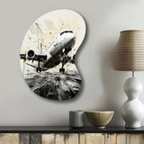 Abstracted Plane Flight Path - Asymmetric Metal Wall Art