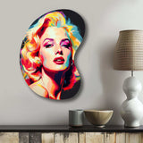 Pop Art Marilyn In Color - Asymmetric Metal Wall Art