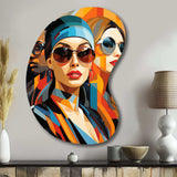 Pop Art Fashion Portrait II - Asymmetric Metal Wall Art