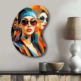 Pop Art Fashion Portrait II - Asymmetric Metal Wall Art