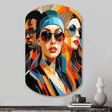 Pop Art Fashion Portrait II - Asymmetric Metal Wall Art