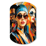 Pop Art Fashion Portrait II - Asymmetric Metal Wall Art