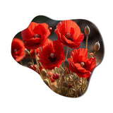 Red Poppies Field I - Asymmetric Metal Wall Art