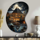 Pyramid Ancient Echoes I - Asymmetric Metal Wall Art