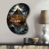 Pyramid Ancient Echoes I - Asymmetric Metal Wall Art