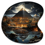 Pyramid Ancient Echoes I - Asymmetric Metal Wall Art