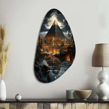 Pyramid Ancient Echoes I - Asymmetric Metal Wall Art