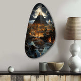 Pyramid Ancient Echoes I - Asymmetric Metal Wall Art