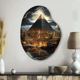 Pyramid Ancient Echoes I - Asymmetric Metal Wall Art