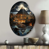 Pyramid Ancient Echoes I - Asymmetric Metal Wall Art