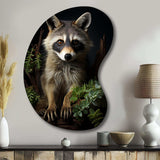 Vibrant Raccoon Portrait I - Asymmetric Metal Wall Art