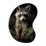 Vibrant Raccoon Portrait I - Asymmetric Metal Wall Art