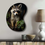 Vibrant Raccoon Portrait I - Asymmetric Metal Wall Art