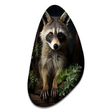 Vibrant Raccoon Portrait I - Asymmetric Metal Wall Art