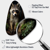 Vibrant Raccoon Portrait I - Asymmetric Metal Wall Art