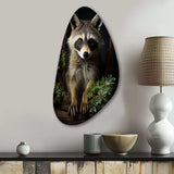 Vibrant Raccoon Portrait I - Asymmetric Metal Wall Art