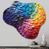 Abstract Rainbow Colorful Arch Collage - Asymmetric Metal Wall Art