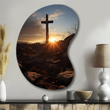 Religious Cross Resurrections Promise - Asymmetric Metal Wall Art