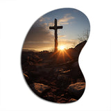 Religious Cross Resurrections Promise - Asymmetric Metal Wall Art