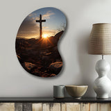 Religious Cross Resurrections Promise - Asymmetric Metal Wall Art