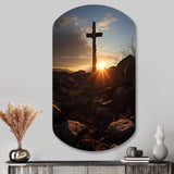 Religious Cross Resurrections Promise - Asymmetric Metal Wall Art