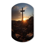 Religious Cross Resurrections Promise - Asymmetric Metal Wall Art