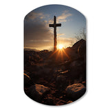 Religious Cross Resurrections Promise - Asymmetric Metal Wall Art