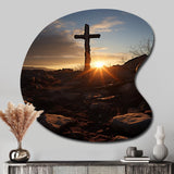 Religious Cross Resurrections Promise - Asymmetric Metal Wall Art