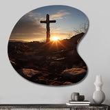 Religious Cross Resurrections Promise - Asymmetric Metal Wall Art