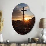 Religious Cross Resurrections Promise - Asymmetric Metal Wall Art