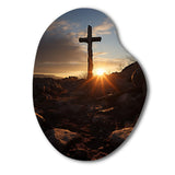 Religious Cross Resurrections Promise - Asymmetric Metal Wall Art