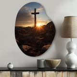 Religious Cross Resurrections Promise - Asymmetric Metal Wall Art