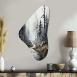 Meandering Road Thorugh Forest - Asymmetric Metal Wall Art