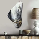 Meandering Road Thorugh Forest - Asymmetric Metal Wall Art