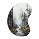 Meandering Road Thorugh Forest - Asymmetric Metal Wall Art