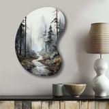 Meandering Road Thorugh Forest - Asymmetric Metal Wall Art