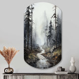 Meandering Road Thorugh Forest - Asymmetric Metal Wall Art